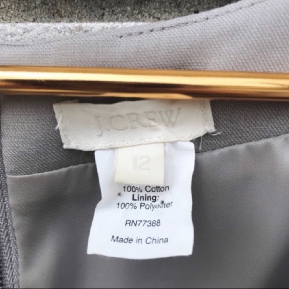 J.Crew Allura Superfine Cotton Shift Dress Gray Sleeveless Lined Classic 12 - Picture 5 of 10